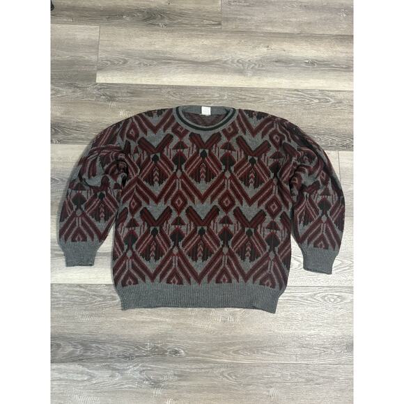 Gaetex Geometric Knit Sweater Sweatshirt Casual Preppy Knitwear - Men’s Medium - Picture 1 of 8